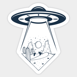 Desert UFO Navy Sticker